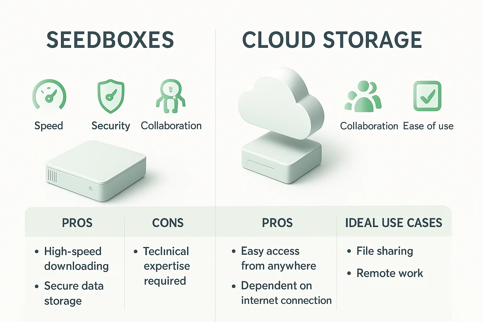 Comparativa entre Seedboxes y Soluciones de Almacenamiento en la Nube