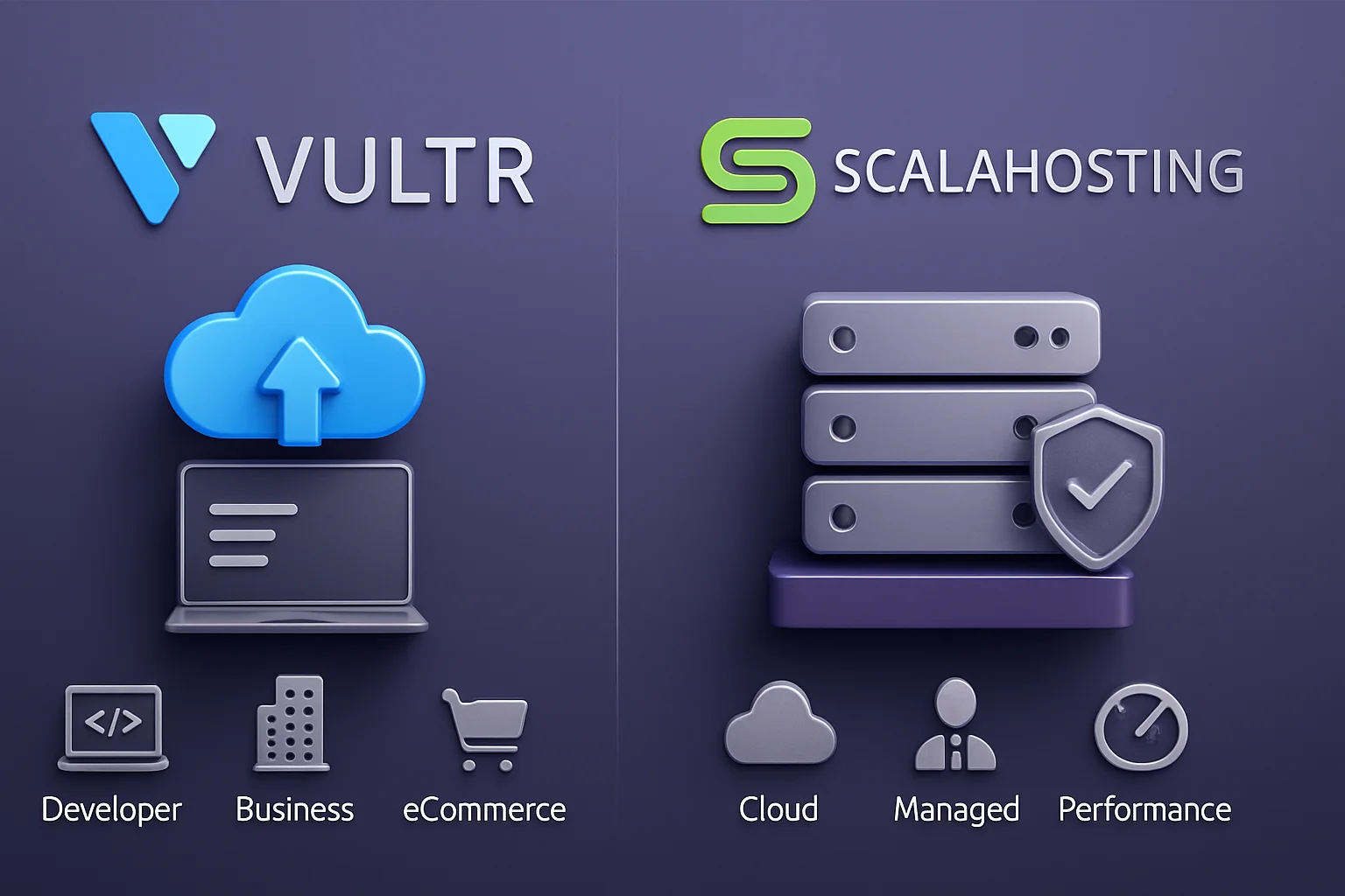 Comparaison des solutions d'hébergement : Vultr vs ScalaHosting